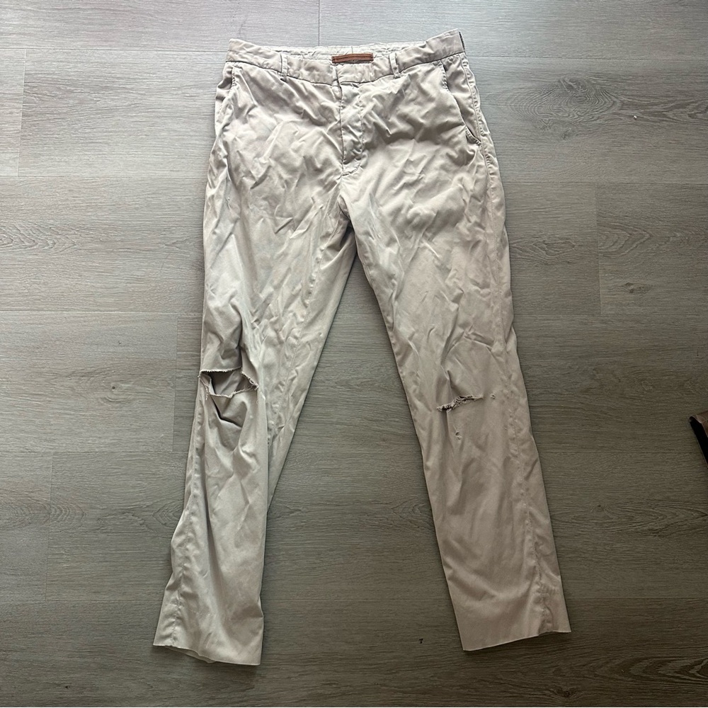 ZEGNA Men's Beige Dress Pants